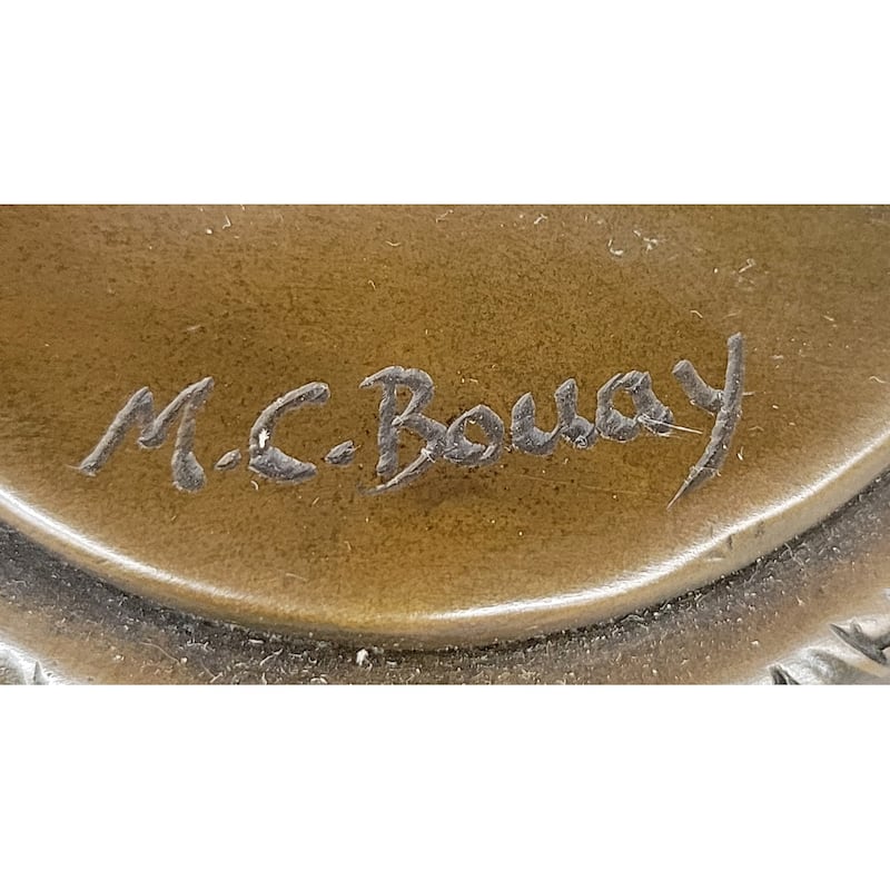Tambourine Dancer Girl Bronze Sculpture Musical Decor Figure By M.C. Bouay