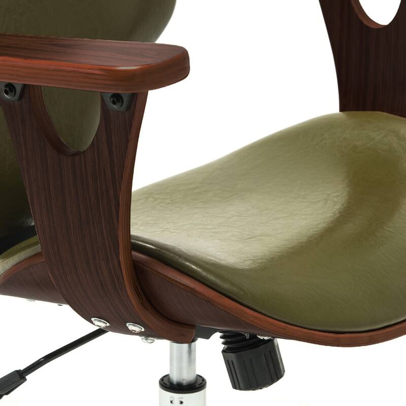Lillian Faux Leather Mid-Century Office Chair with Chrome Base