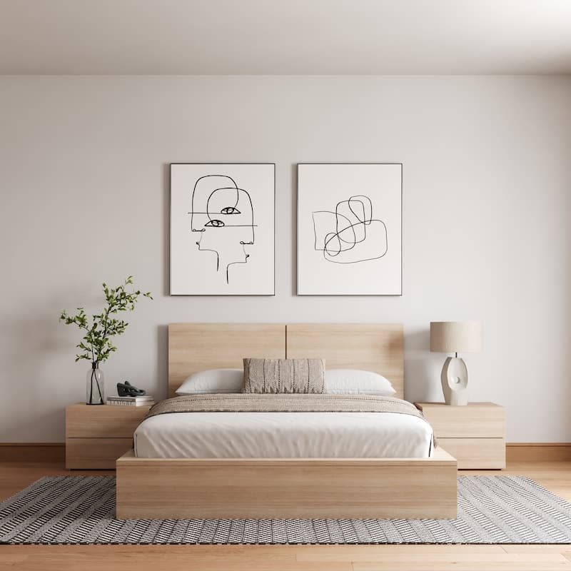 James 4-Piece Bedroom Set with Bed, Headboard, and 2 Nightstands