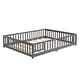 preview thumbnail 12 of 18, Full Size Wood Platform Bed Frame with Door, Fence