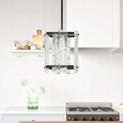 4-Lights Special Square Glass Shade Pendant Lighting - 7.9"D×4.7"W×57.1"H(Adjustable)