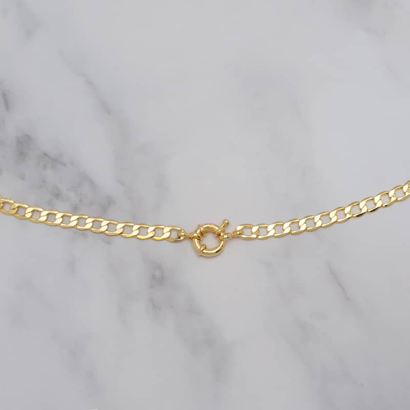 Victoria Townsend Gold Plated Flat Figaro Chain Link Necklace