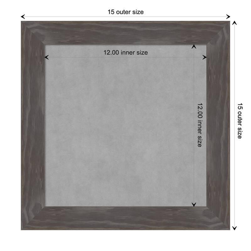Amanti Art Woodridge Rustic Grey Framed Magnetic Board - Board Size 12x12