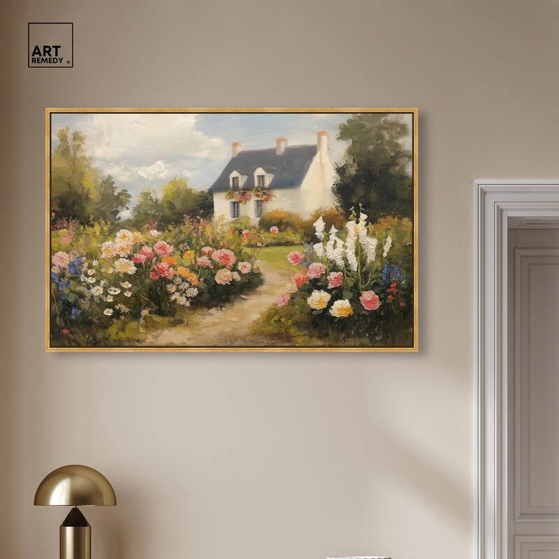 Floral Welcome Canvas by Art Remedy