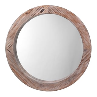 Alden Decor Kurtis Reclaimed Wood Round Mirror