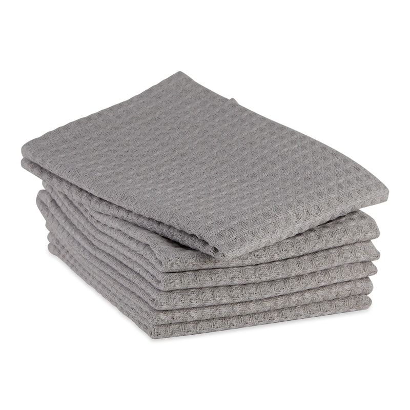 DII Black Recycled Cotton Waffle Dishtowel (Set of 6)