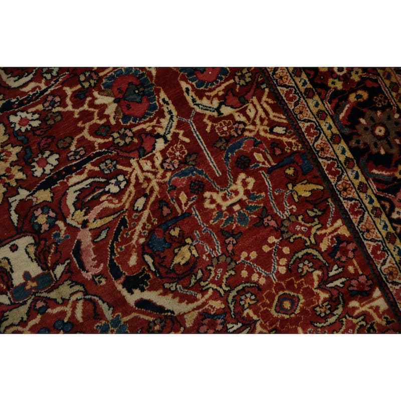 Hand Knotted Oriental 100% Wool Carpet Traditional Floral Oranges & Rust Mahal Area Rug - 10' 3'' X 6' 11''