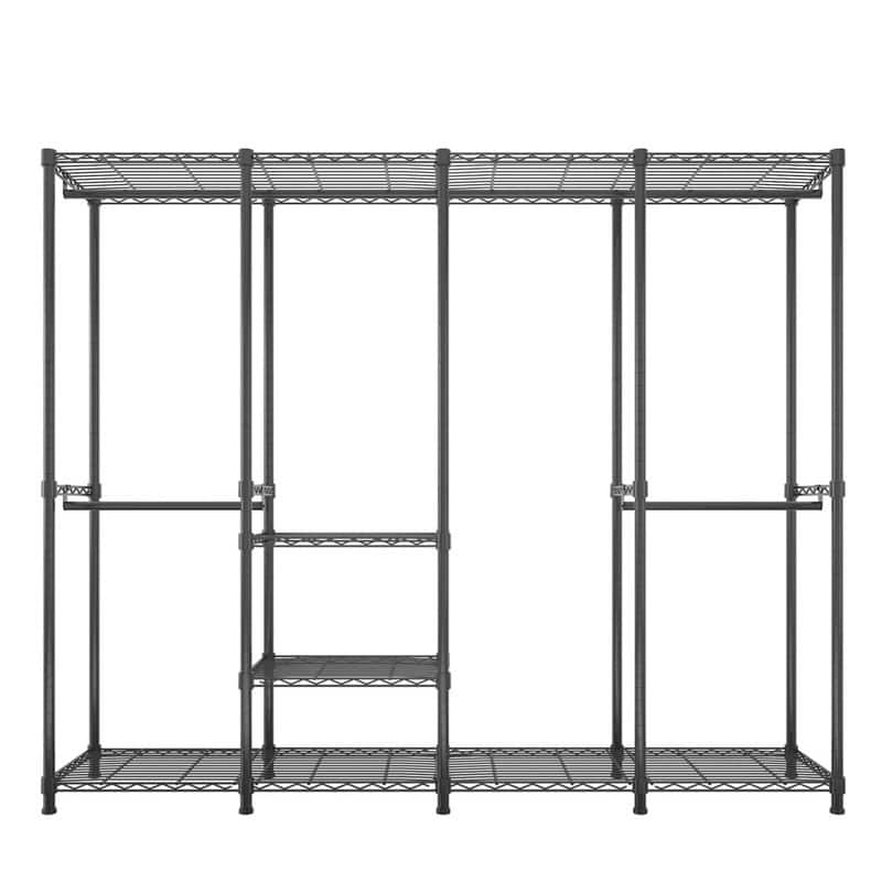 Wire Garment Rack Portable Clothes Hanger Black