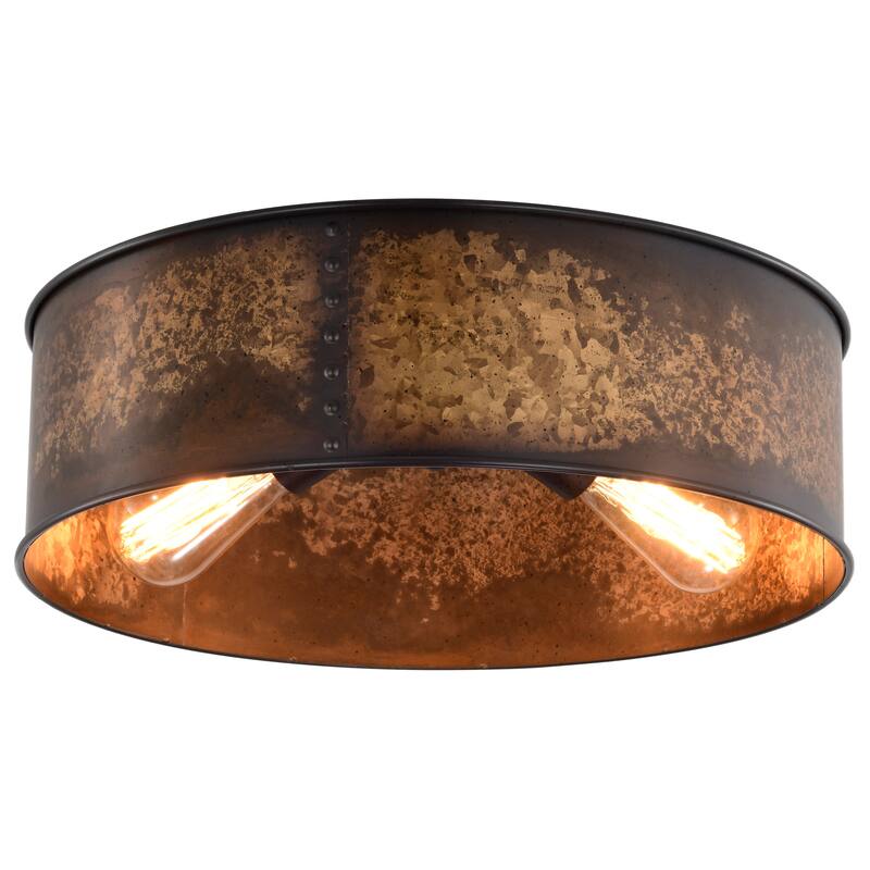 Nuvo Kettle 3 Light Flush Mount - Weathered Oxidized Bronze/Brass