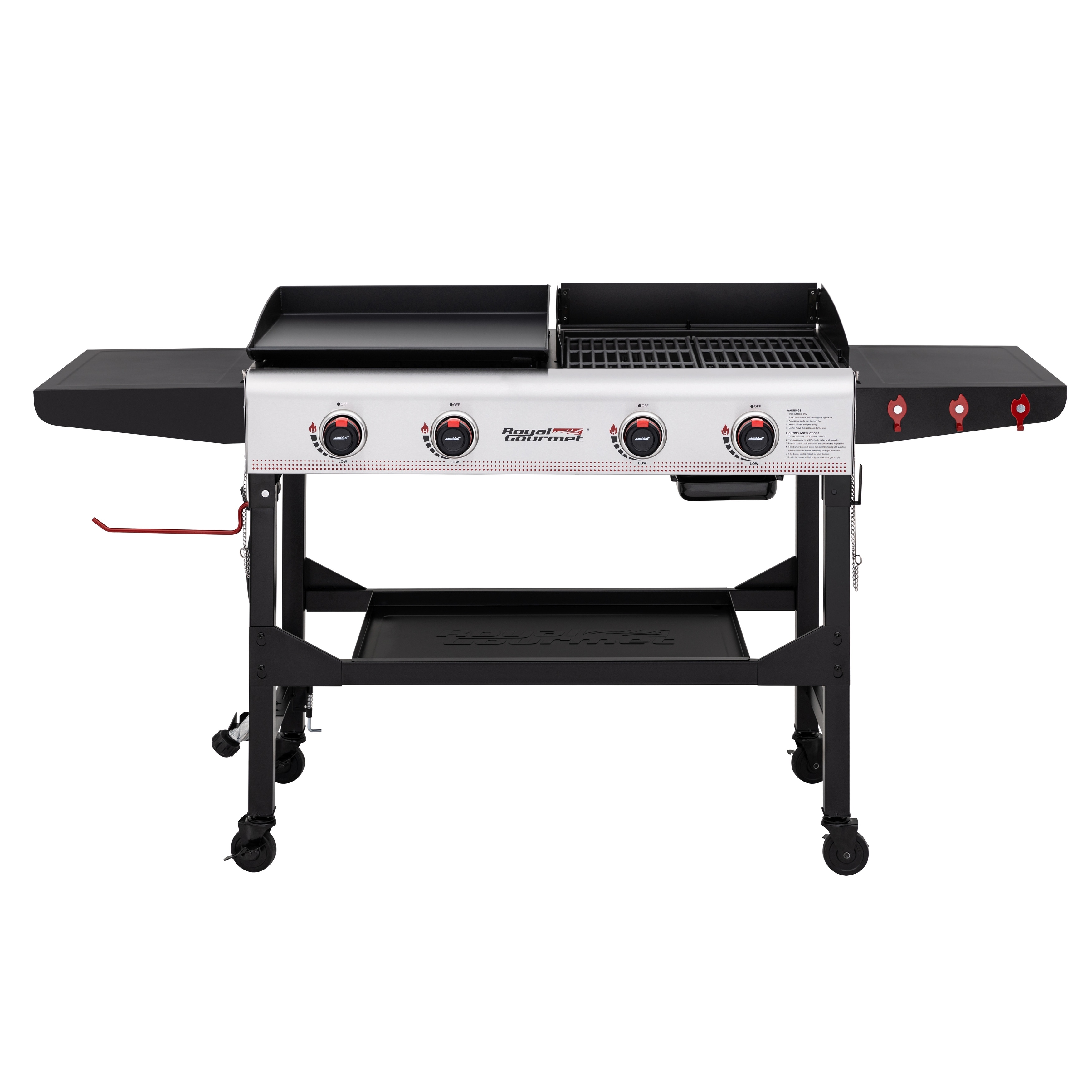 Royal Gourmet 4-Burner Portable Flat Top Gas Grill and Griddle Combo Grill  with Folding Legs, Black & Silver - On Sale - Bed Bath & Beyond - 37031948