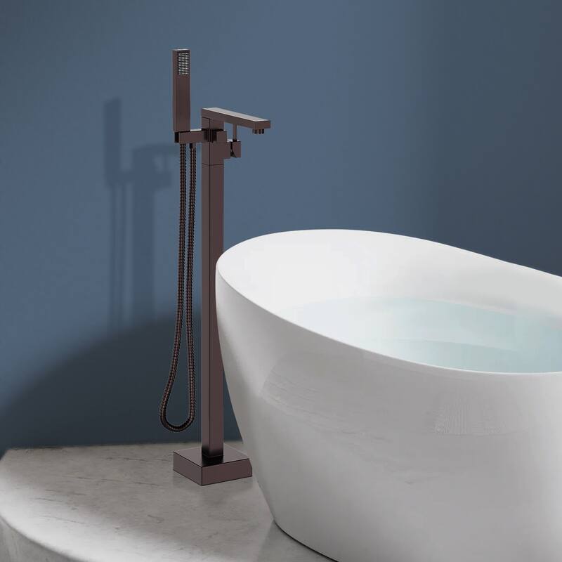 Topcraft Floor Mounted Bathtub Filler with Handheld Showerhead