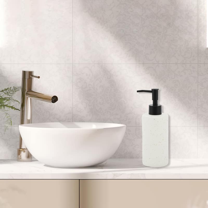 Cylindrical Classic Soap Pump Dispenser for Hotels 350ml 1 Pcs - Black White