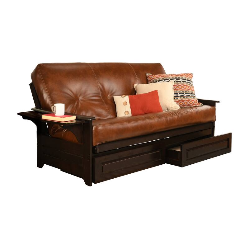 Porch & Den DeSoto Espresso Full-size Futon Set with Innerspring Mattress