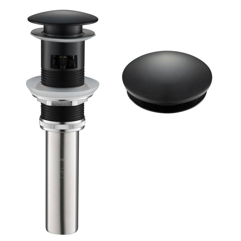 KRAUS Pop-Up Drain w Overflow, Bathroom Sink, Chrome, Nickel - Matte Black