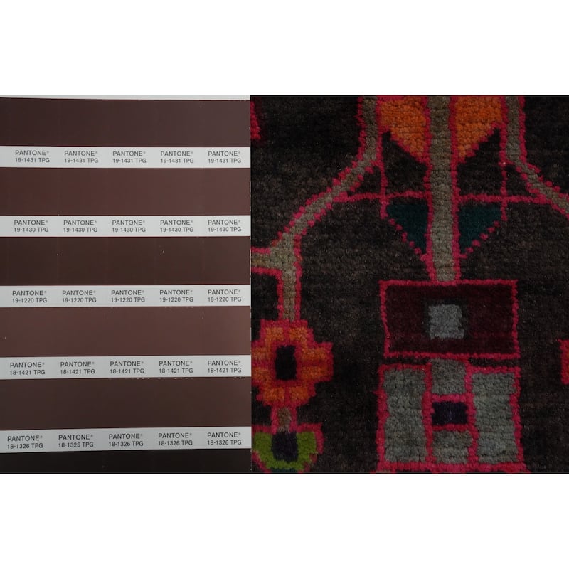 Hand Knotted Oriental 100% Wool Carpet Traditional Geometric Brown Ardebil Runner Rug - 9' 6'' X 4' 0''