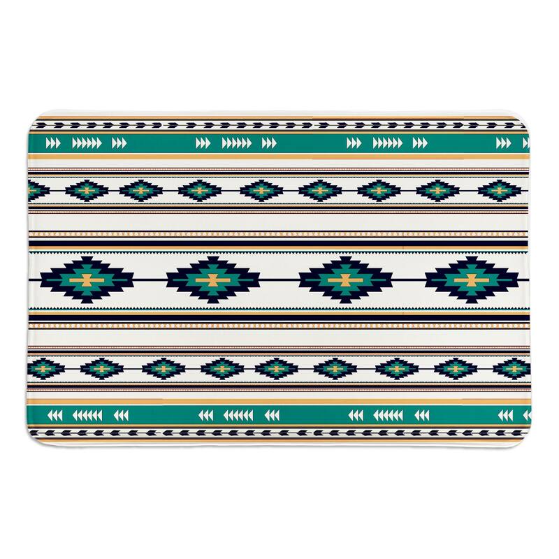 Laural Home Southwest Craze Turquoise I Memory Foam Rug