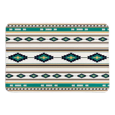 Laural Home Southwest Craze Turquoise I Memory Foam Rug
