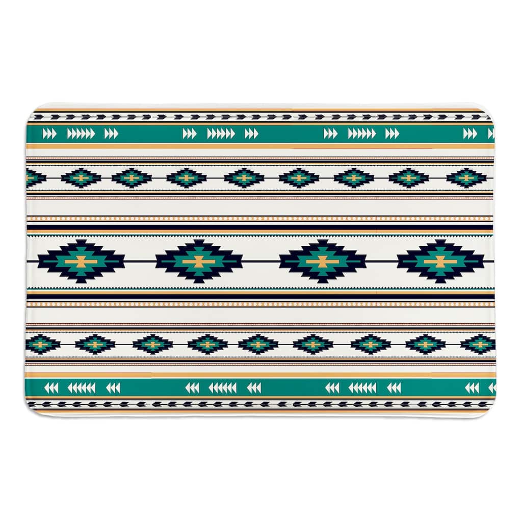 Laural Home Southwest Craze Turquoise I Memory Foam Rug