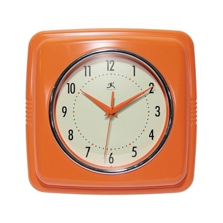 Infinity Instruments Retro 9.25-inch Square Wall Clock - 9.25 x 1.875 x 9.5