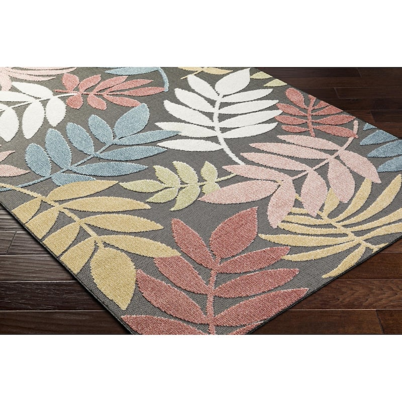 Livabliss Lakeside Coastal Floral Outdoor Area Rug