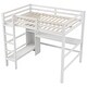 preview thumbnail 15 of 15, Full Size Loft Bed with Multifunction Shelves and Under-Bed Desk, Gray