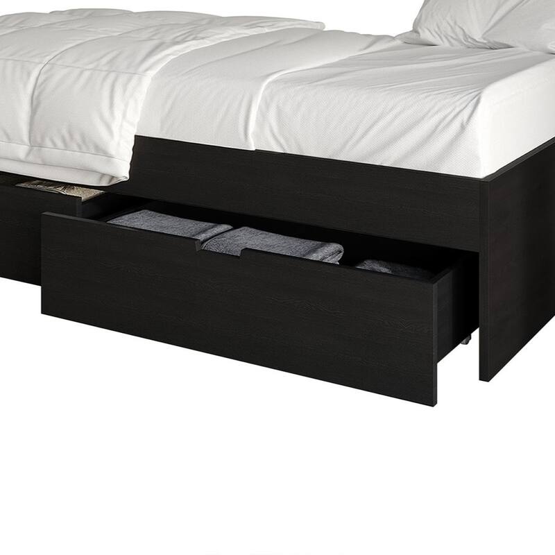 CraftPorch Wooden Twin Mates Bed with Storage