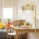 preview thumbnail 2 of 8, Celia River of Goods Painted Gold Metal 62.25-Inch Floor Lamp with Painted Gold Metal and White Fabric Drum Shade