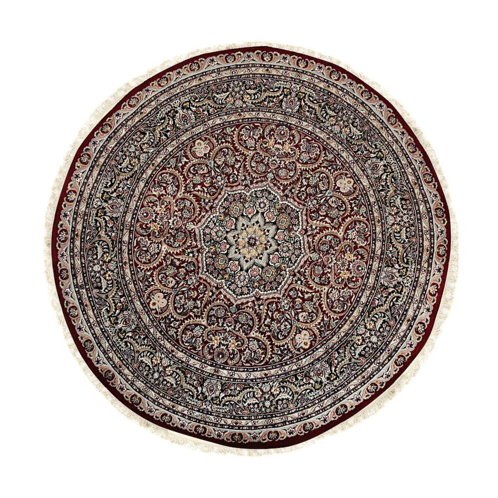 Red Hand Knotted Wool Traditional Finely Woven Rug 12'6 x 12'2 - Excellent Weave Vibrant Rich Colors - N/A