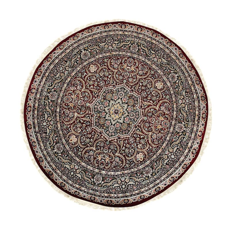 Red Hand Knotted Wool Traditional Finely Woven Rug 12'6 x 12'2 - Excellent Weave Vibrant Rich Colors - N/A