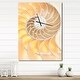 preview thumbnail 8 of 9, Designart 'Golden Nautilus Shell Pattern' Oversized Coastal Wall CLock