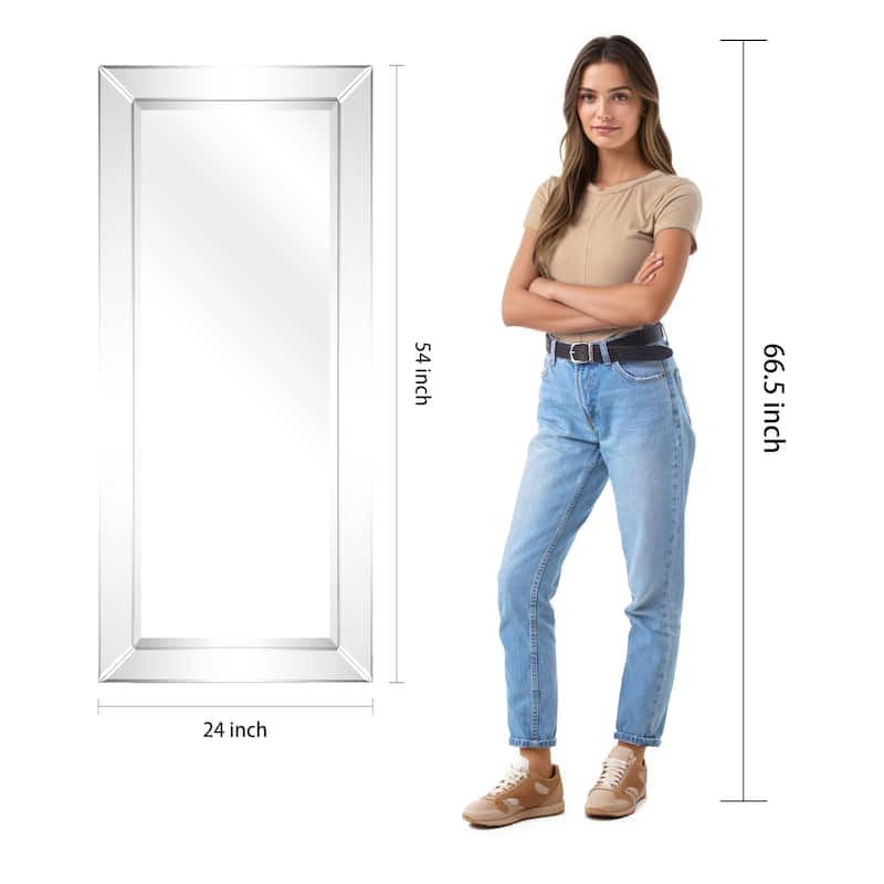 Beveled Rectangular Clear HD Wall Mounted Mirror for Bathroom, Vanity, Bedroom Mirrors, 3 sizes