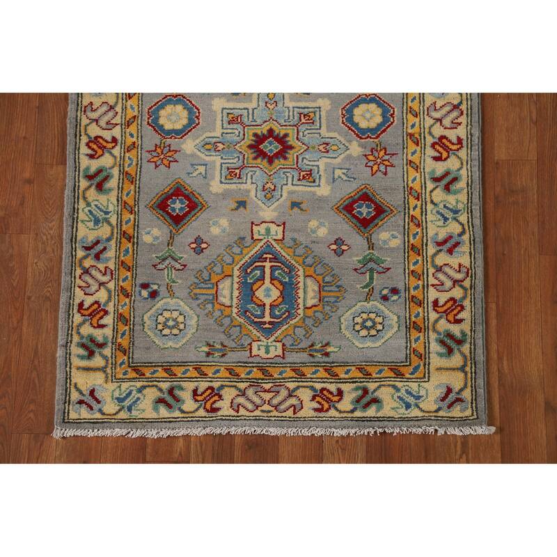 Kazak Oriental Runner Rug Hand-Knotted Wool Carpet - 2'8" x 16'4"