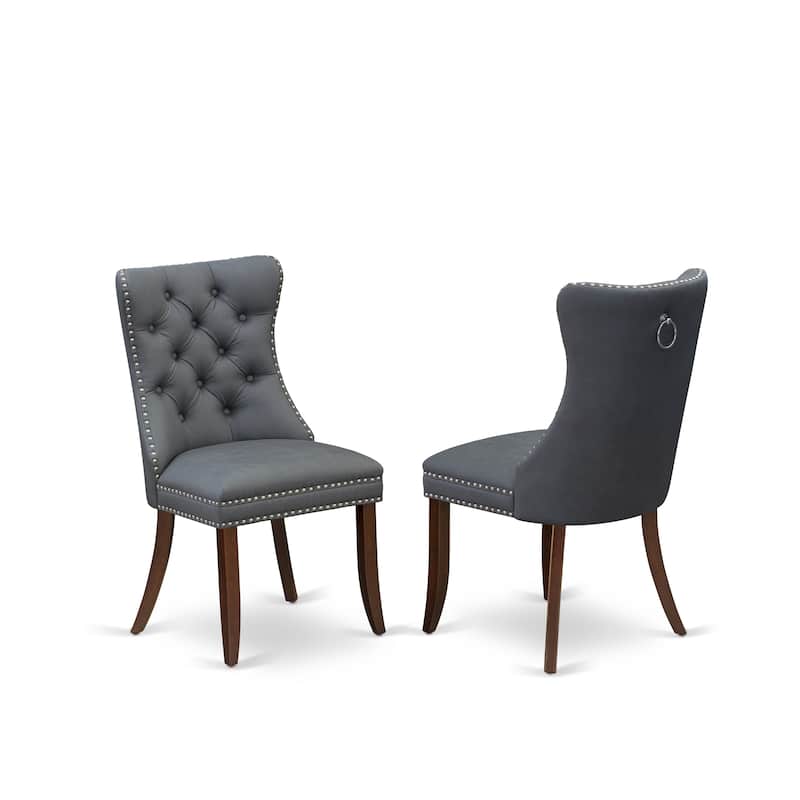 East West Furniture Dinette Set Includes a Rectangle Dining Table and Upholstered Chairs, Mahogany (Pieces Options)