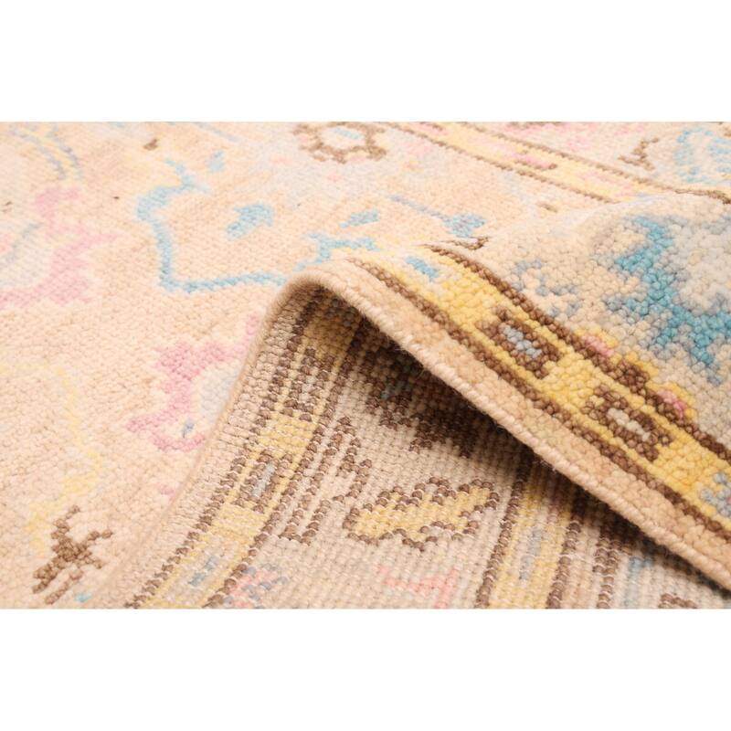 ECARPETGALLERY Hand-knotted Modern Oushak Tan Wool Rug - 3'1 x 12'2