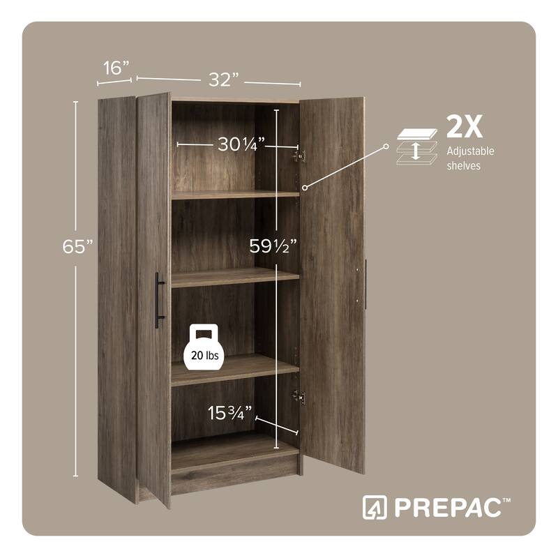 Prepac 'Winslow Elite' 32-inch Brown Storage Cabinet - 32 Inch - 32 Inch
