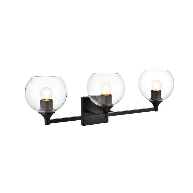 Felz 1 Light Black and Clear Bath Sconce