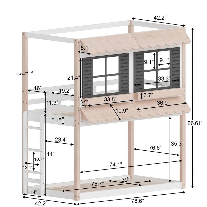 Garden Cottage Twin over Twin Bunk Bed