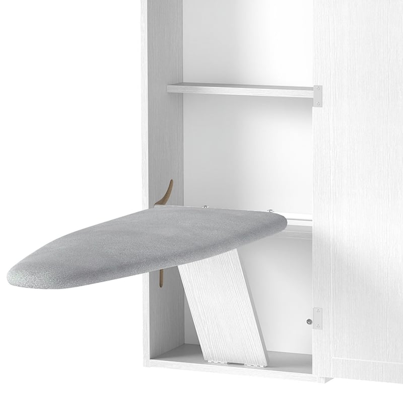 Moasis 47.2 Inch Wall Recessed Ironing Board Cabinet with 4 Storage Shelves