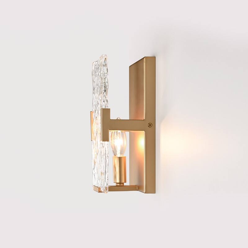 KAWOTI Glam 1- Light Wall Sconce with Textured Glass Shade