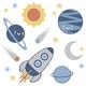 preview thumbnail 7 of 7, Lambs & Ivy Milky Way Blue/Gray Space Galaxy 4-Piece Nursery Baby Crib Bedding Set