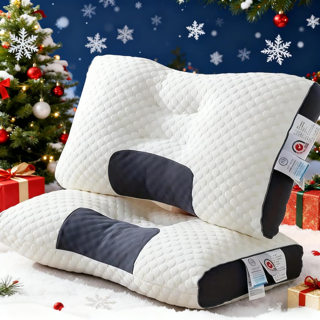 Cervical Pillow for Neck, Shoulder, & Back Pain Relief-Ergonomic Orthopedic Contour Pillow for Back and Side Sleep - Beige