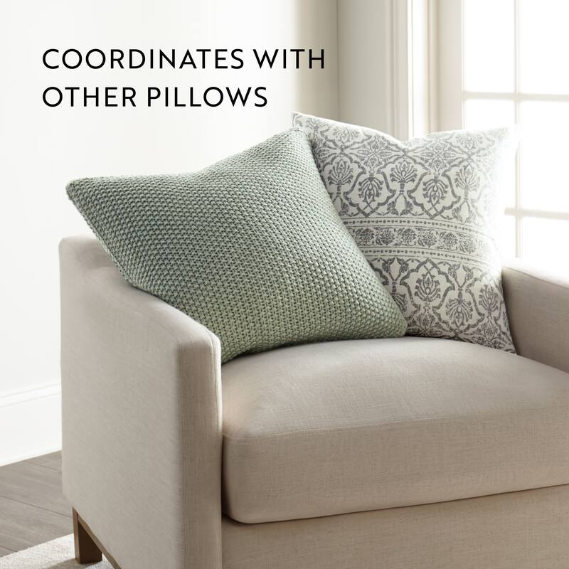 Seed Stitch Knit Acrylic Decor Throw Pillow