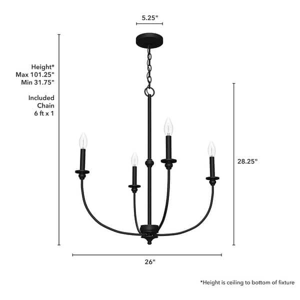 dimension image slide 5 of 10, Hunter Southcrest Chandelier - Entry, Dining Table, Kitchen Island - Farmhouse, Transitional, Candle