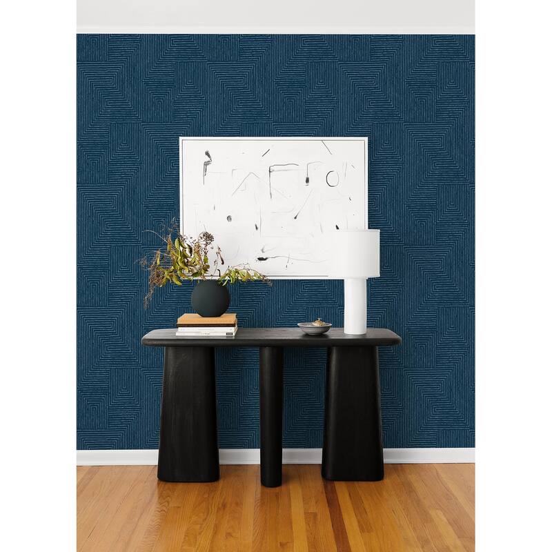 Scott Living Mortenson Navy Geometric Wallpaper