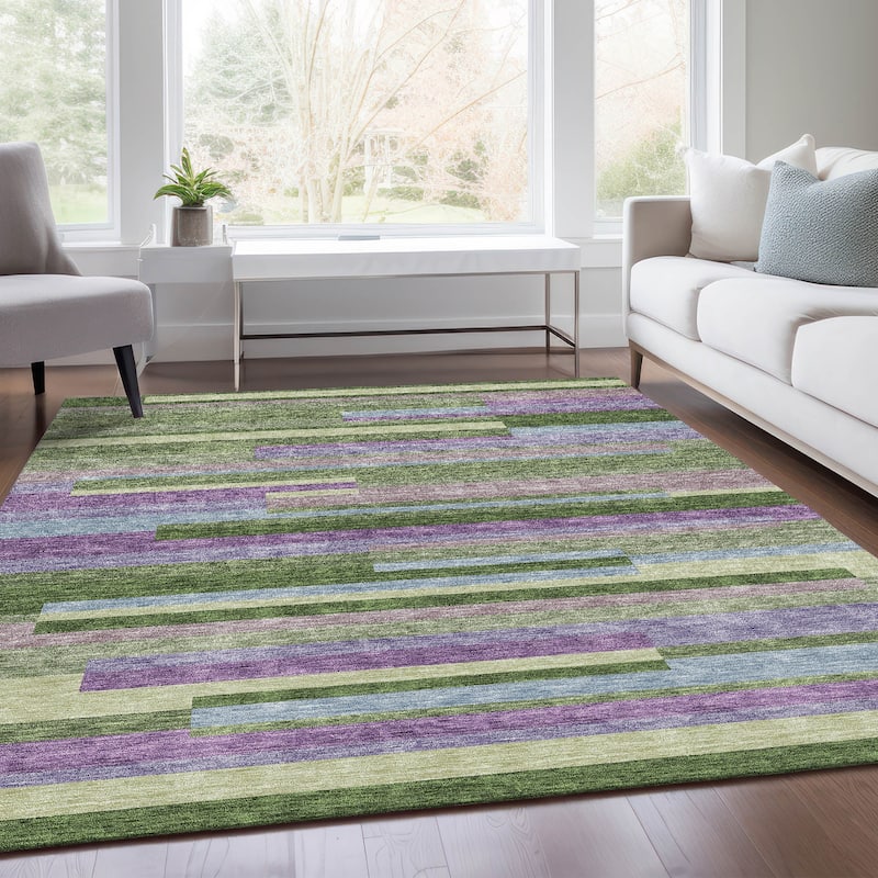 Premium Washable Super Soft Mosaic Stripe Mayfield Rug