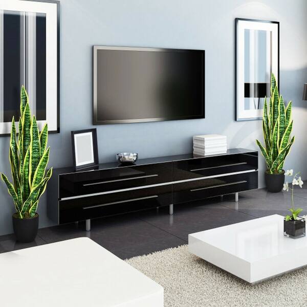 Shop Gymax Artificial Snake Plant 35 5 Fake Sansevieria Indoor
