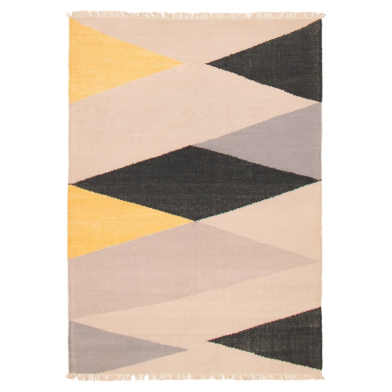 Ankara FW Beige Kilim 5'4" x 7'6" - 5'4 x 7'6 - Beige - 5'4 x 7'6