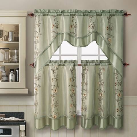 VCNY Home Daphne Kitchen Curtain - 60 x 36