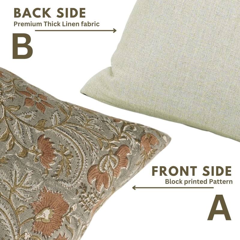 Thick Linen Handmade Pilow Cover- Kundanvan