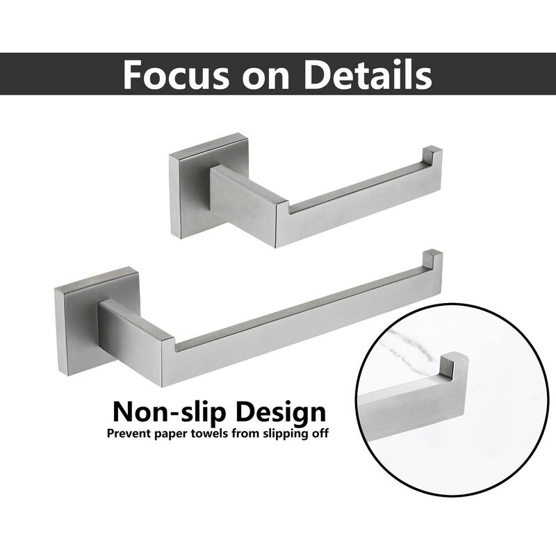 AITINKAN 4-Piece Bath Hardware Set Square Towel Holder Set